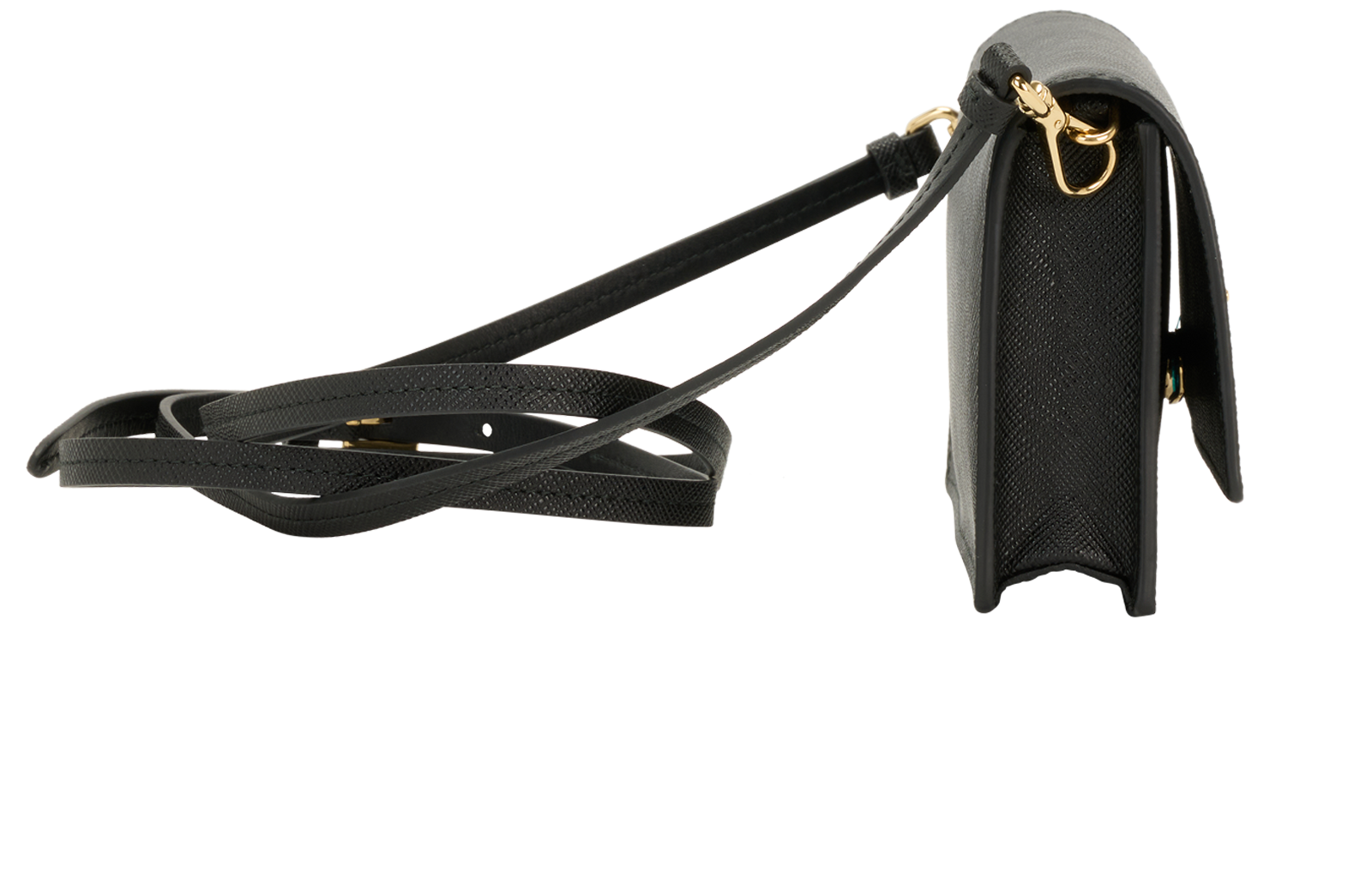 Mini WOC, &pound;850, Handbags, Black, Leather, Side view